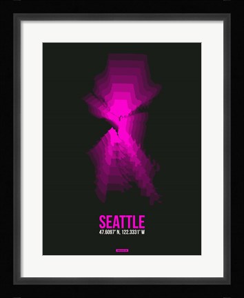 Framed Seattle Radiant Map 4 Print