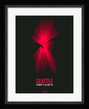Framed Seattle Radiant Map 4 Print