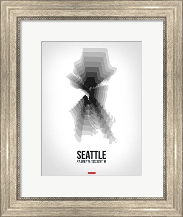 Framed Seattle Radiant Map 6 Print