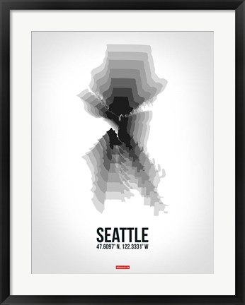 Framed Seattle Radiant Map 6 Print