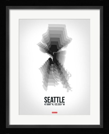 Framed Seattle Radiant Map 6 Print