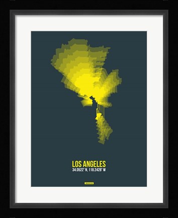 Framed Los Angeles Radiant Map 1 Print