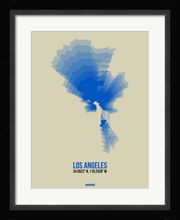 Framed Los Angeles Radiant Map 2 Print