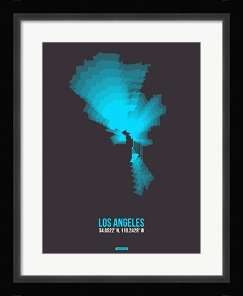 Framed Los Angeles Radiant Map 3 Print