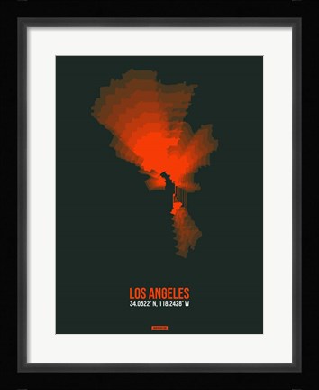 Framed Los Angeles Radiant Map 4 Print