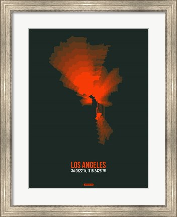 Framed Los Angeles Radiant Map 4 Print