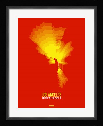 Framed Los Angeles Radiant Map 5 Print