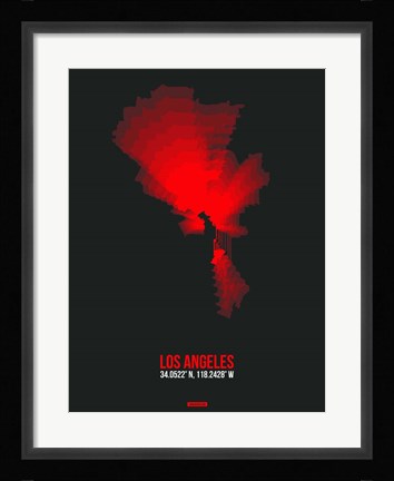 Framed Los Angeles Radiant Map 6 Print