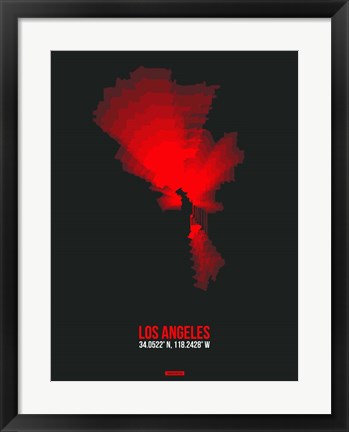 Framed Los Angeles Radiant Map 6 Print