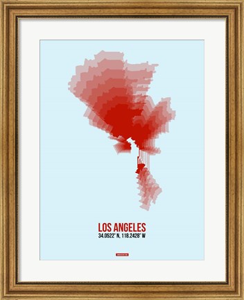 Framed Los Angeles Radiant Map 7 Print