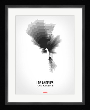 Framed Los Angeles Radiant Map 8 Print