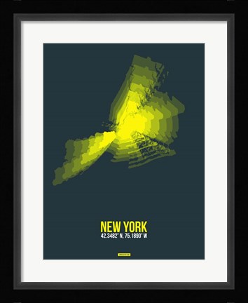 Framed New York Radiant Map 1 Print
