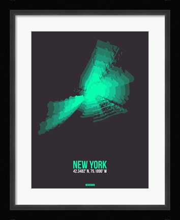 Framed New York Radiant Map 2 Print