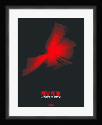 Framed New York Radiant Map 3 Print