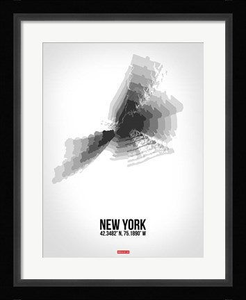Framed New York Radiant Map 4 Print