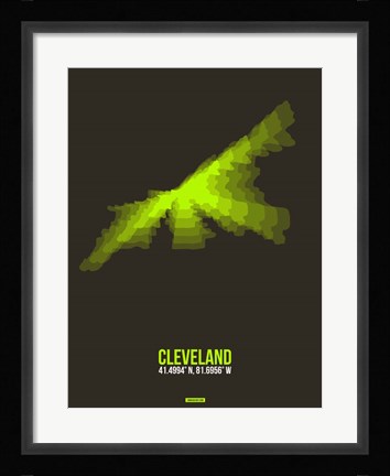 Framed Cleveland Radiant Map 1 Print