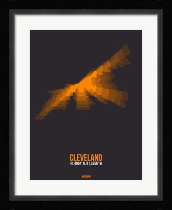 Framed Cleveland Radiant Map 3 Print