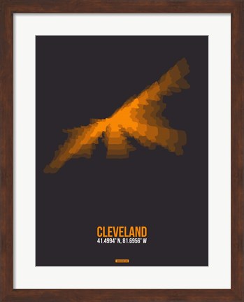 Framed Cleveland Radiant Map 3 Print