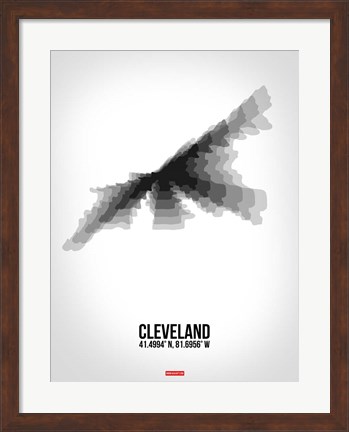 Framed Cleveland Radiant Map 4 Print