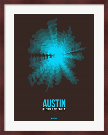 Framed Austin Radiant Map 1 Print