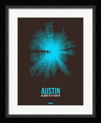 Framed Austin Radiant Map 1 Print