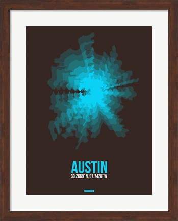 Framed Austin Radiant Map 1 Print