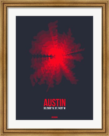Framed Austin Radiant Map 2 Print