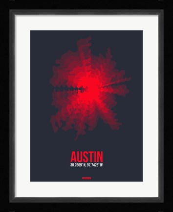 Framed Austin Radiant Map 2 Print
