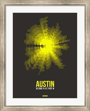 Framed Austin Radiant Map 3 Print