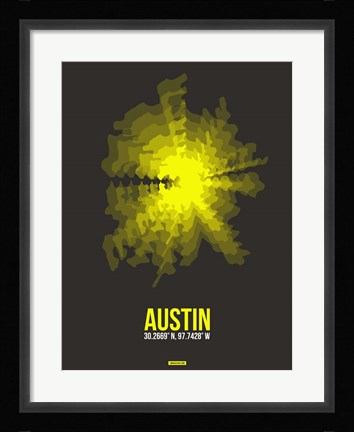 Framed Austin Radiant Map 3 Print