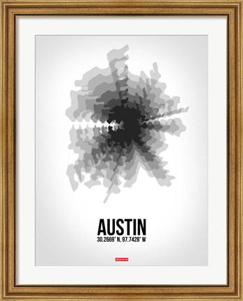 Framed Austin Radiant Map 4 Print
