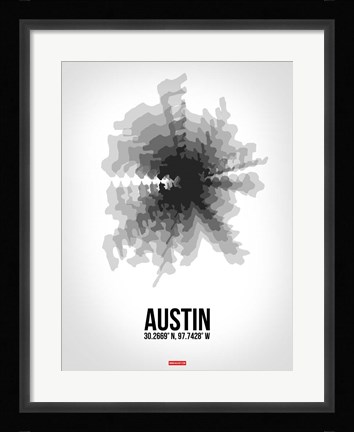 Framed Austin Radiant Map 4 Print