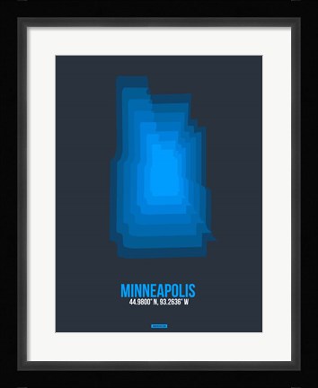 Framed Minneapolis Radiant Map 2 Print