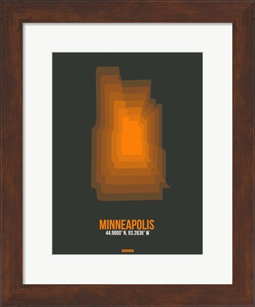 Framed Minneapolis Radiant Map 3 Print