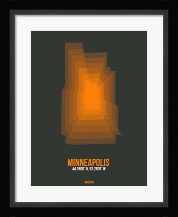 Framed Minneapolis Radiant Map 3 Print