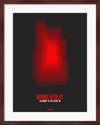 Framed Minneapolis Radiant Map 5 Print