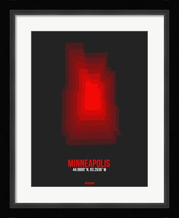 Framed Minneapolis Radiant Map 5 Print