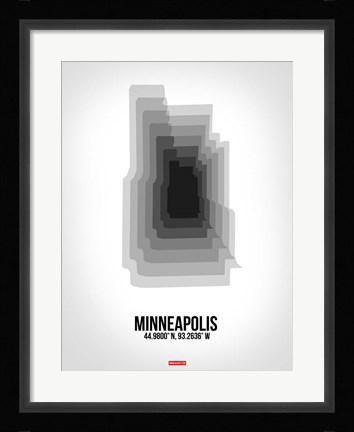 Framed Minneapolis Radiant Map 6 Print