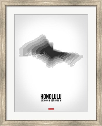 Framed Honolulu Radiant Map 6 Print
