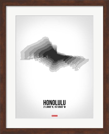 Framed Honolulu Radiant Map 6 Print