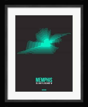 Framed Memphis Radiant Map 2 Print