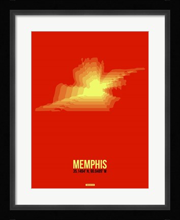 Framed Memphis Radiant Map 4 Print
