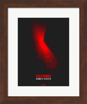 Framed California Radiant Map 1 Print
