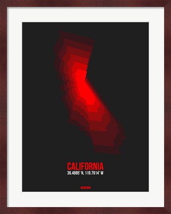 Framed California Radiant Map 1 Print