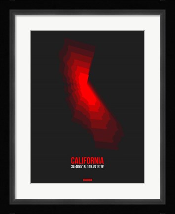 Framed California Radiant Map 1 Print