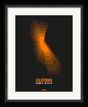 Framed California Radiant Map 2 Print