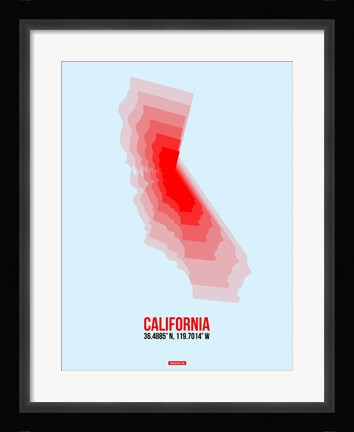 Framed California Radiant Map 4 Print