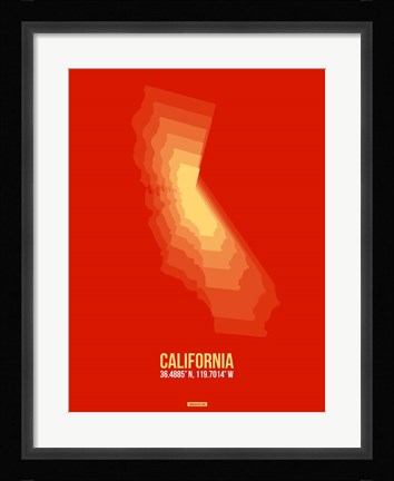 Framed California Radiant Map 6 Print