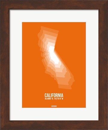 Framed California Radiant Map 7 Print