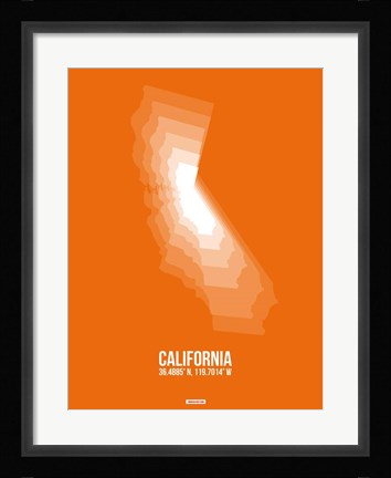 Framed California Radiant Map 7 Print